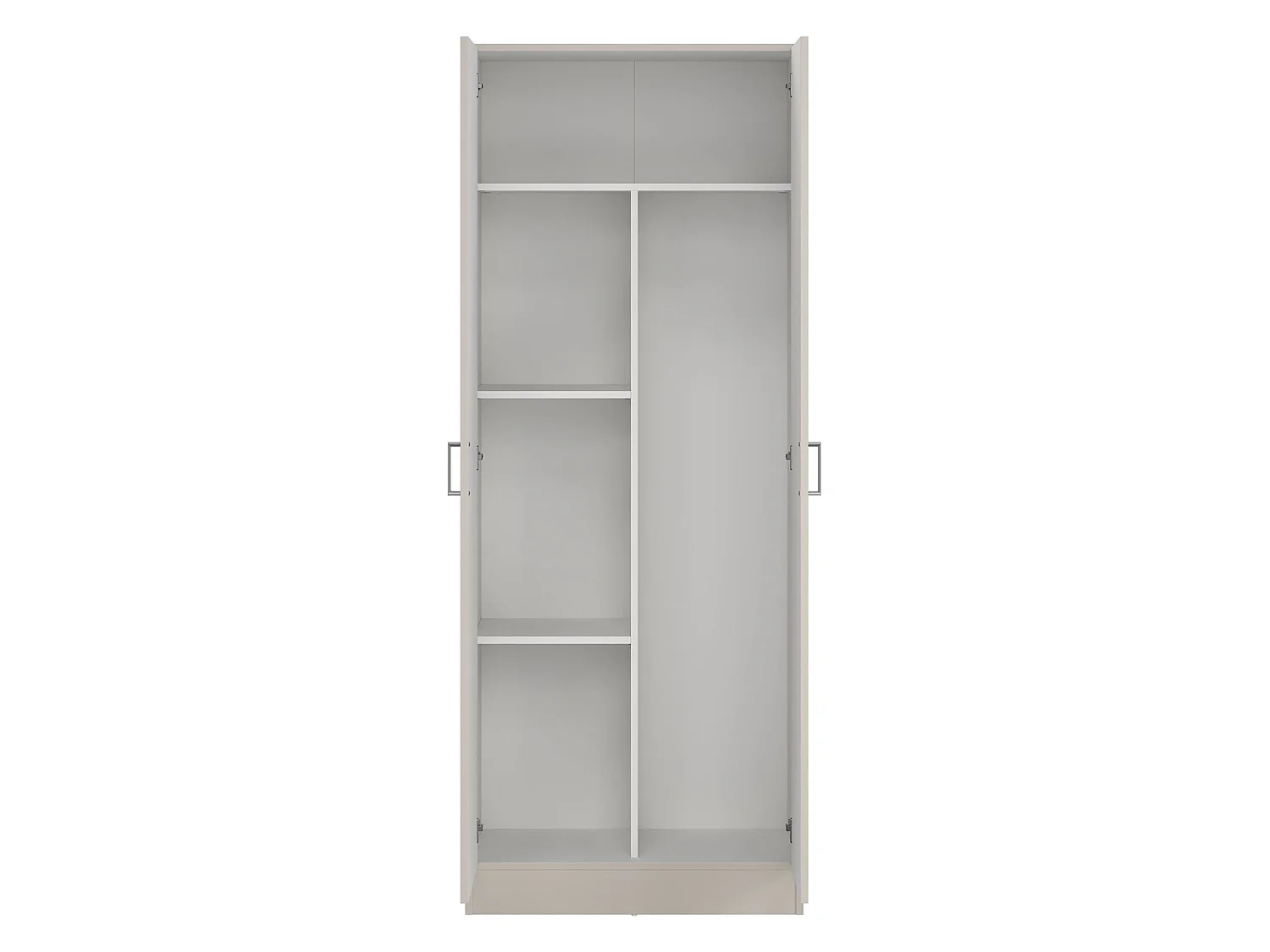 Armadio Multiuso 2 Ante Soresina, 3 Ripiani, 70x180h cm Beige Cashmere, 2 Ante, 5 Vani