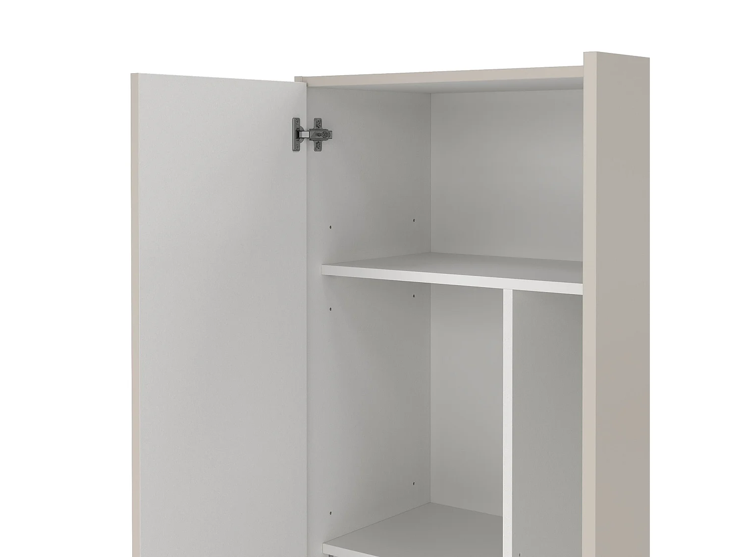 Armadio Multiuso 2 Ante Soresina, 3 Ripiani, 70x180h cm Beige Cashmere, 2 Ante, 5 Vani