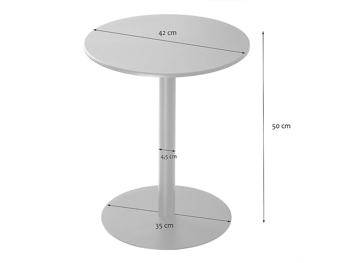 Nowoczesny Czarny Metalowy Stolik Narożny 41 cm Średnicy - SASHA
