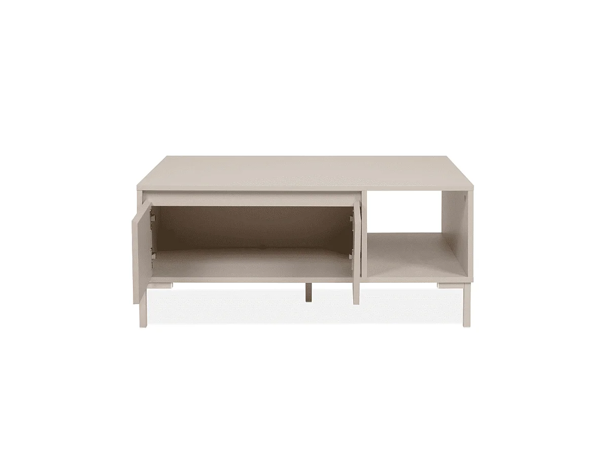 Table basse 2 portes, 1 niche couleur cachemire L100 cm - NERIO