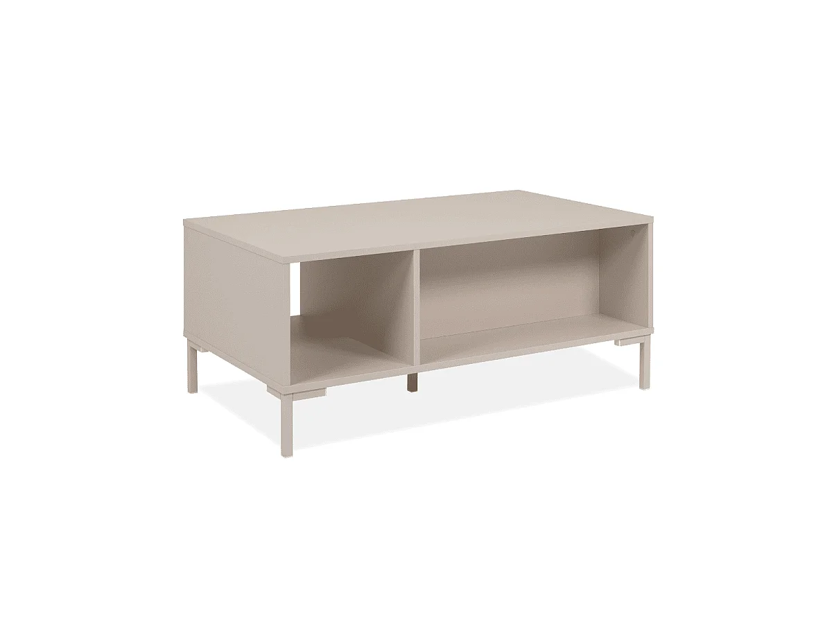 Table basse 2 portes, 1 niche couleur cachemire L100 cm - NERIO