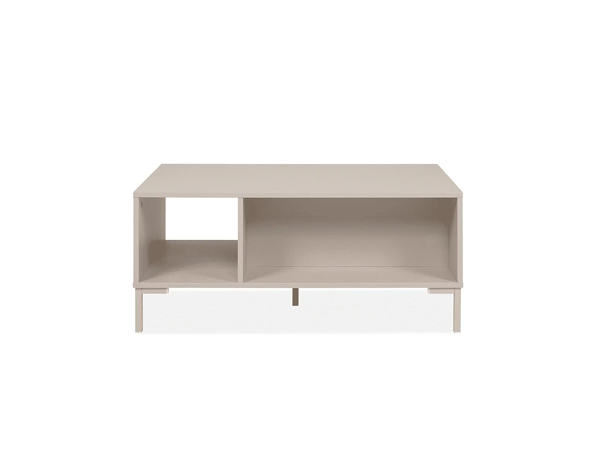 Table basse 2 portes, 1 niche couleur cachemire L100 cm - NERIO