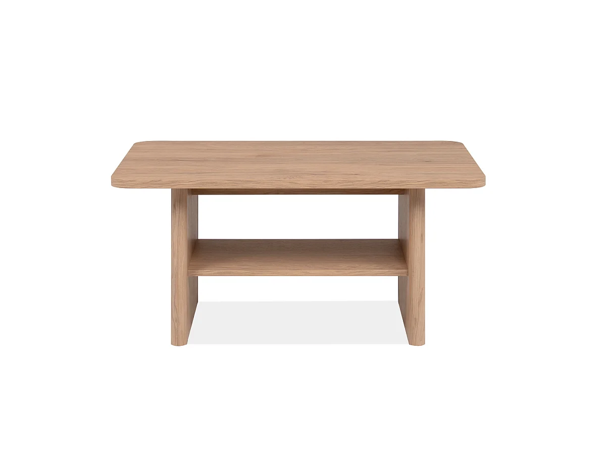Table basse 1 niche, bords arrondis effet bois L90 cm - SOREN