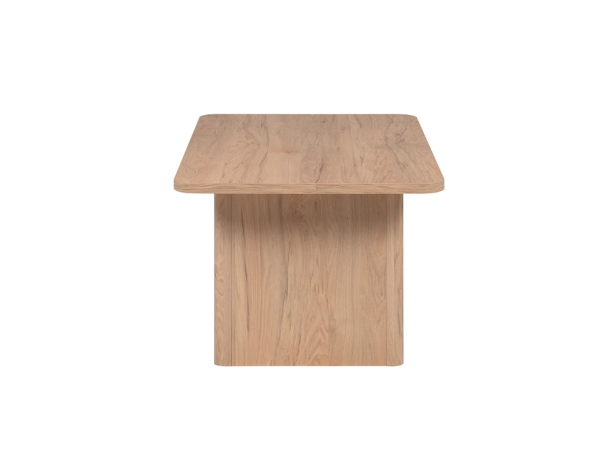 Table basse 1 niche, bords arrondis effet bois L90 cm - SOREN
