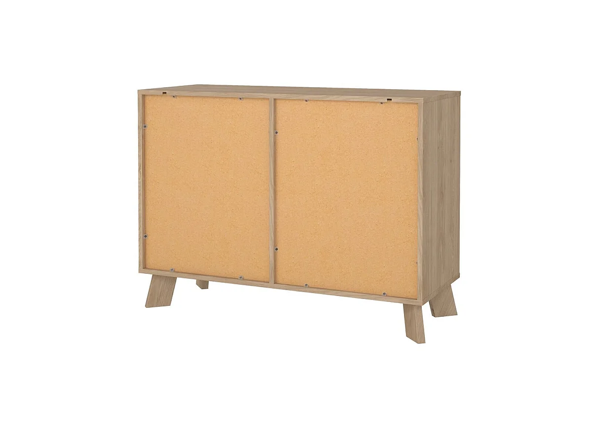 Buffet 2 portes, 1 tiroir décor chêne et blanc L98,7 cm - STORM