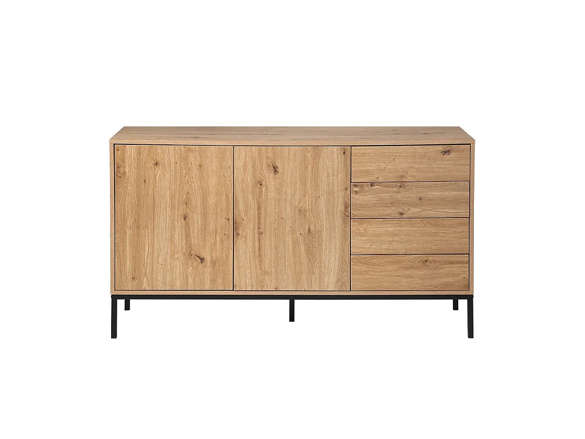 Buffet 2 portes et 4 tiroirs L140 cm LENNY