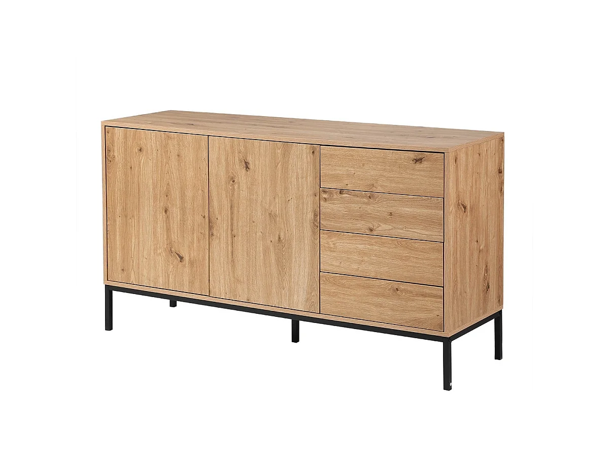 Buffet 2 portes et 4 tiroirs L140 cm LENNY