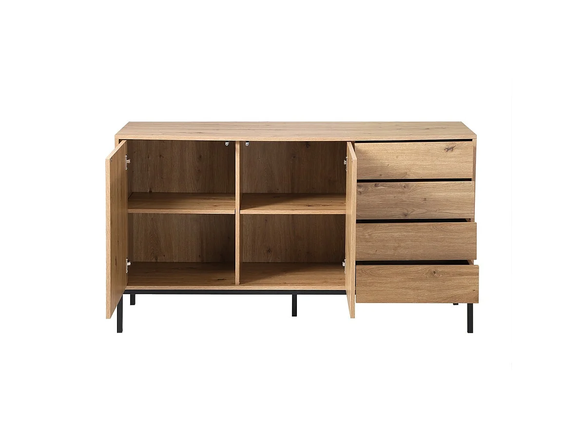 Buffet 2 portes et 4 tiroirs L140 cm LENNY