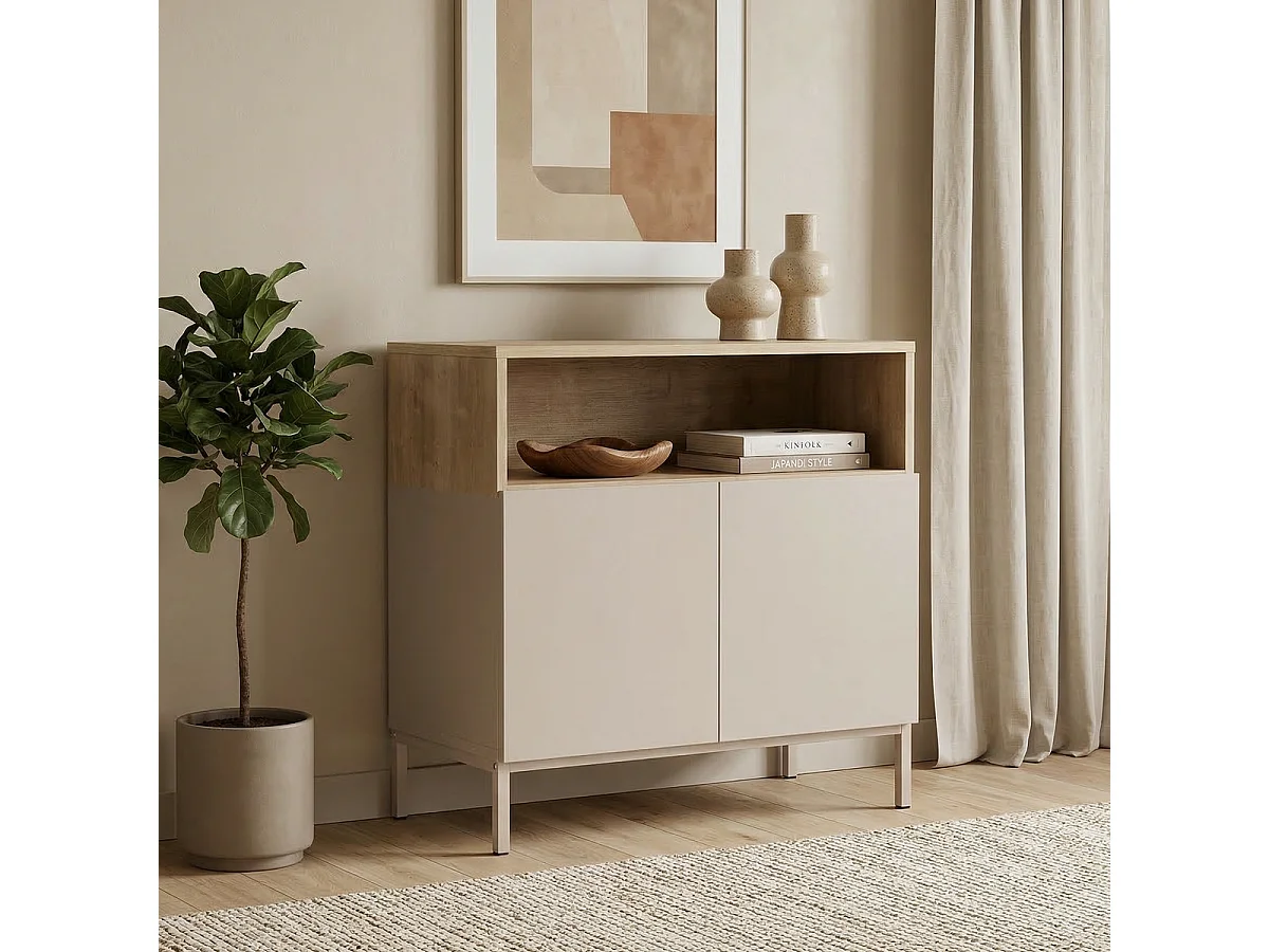 Credenza piccola 2 ante 1 nicchia L80 cm - OLIVER