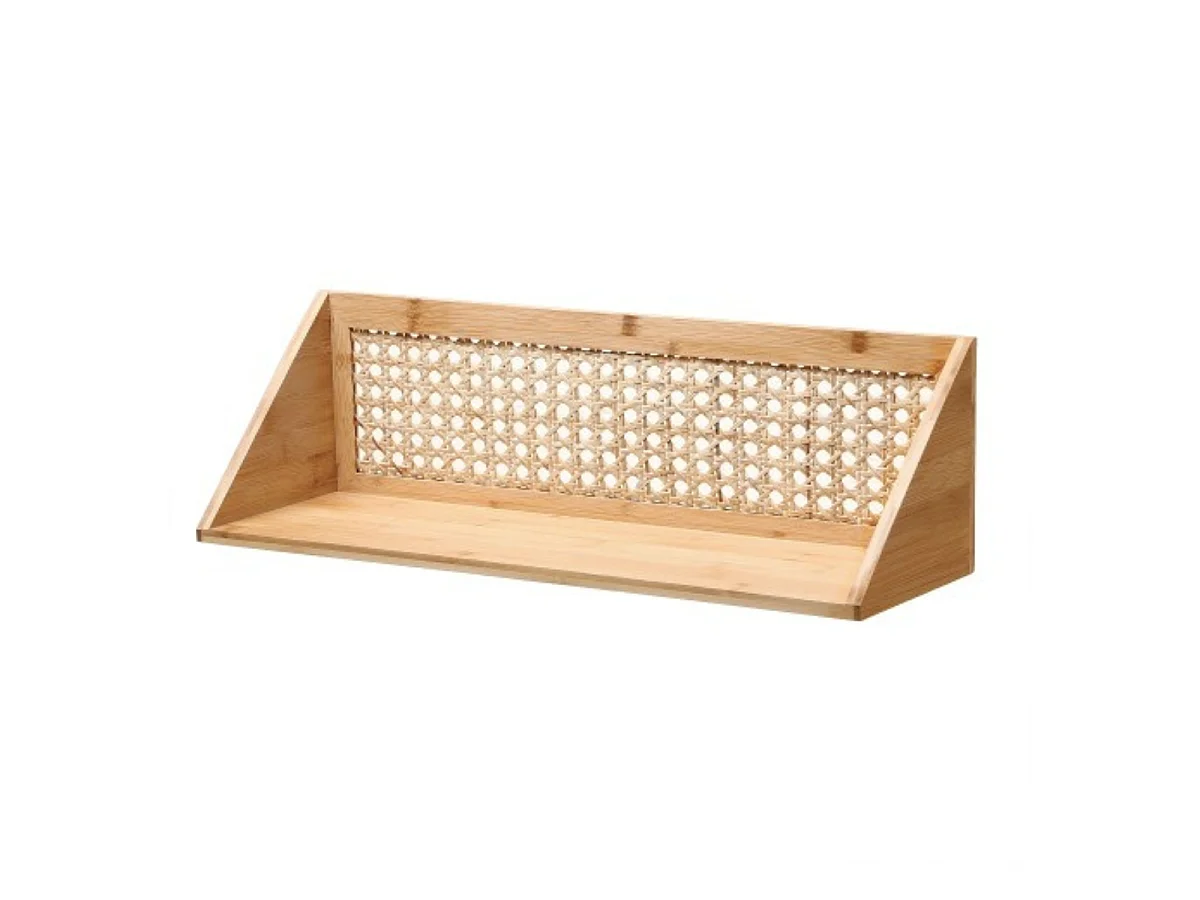 Etagère murale en bambou et rotin naturel L60 cm - TIYA