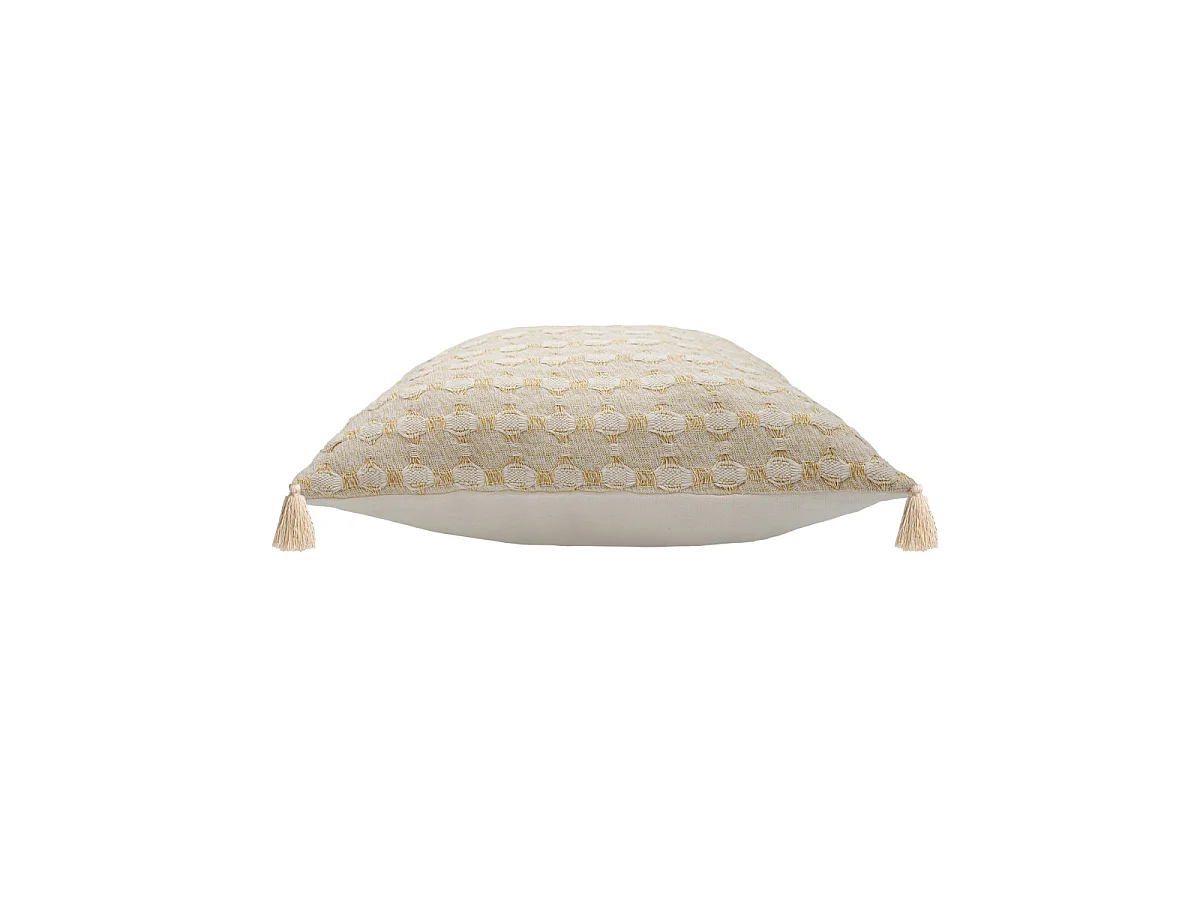 Coussin Déco à Pompons "Perla" 40x40cm Naturel