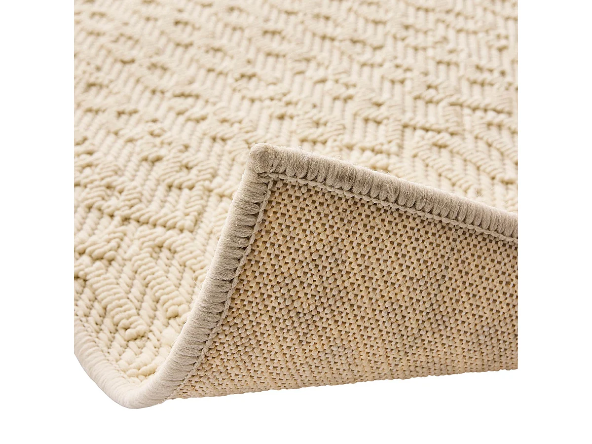 Tapis Tissé en Relief "Sinata" 60x110cm Naturel