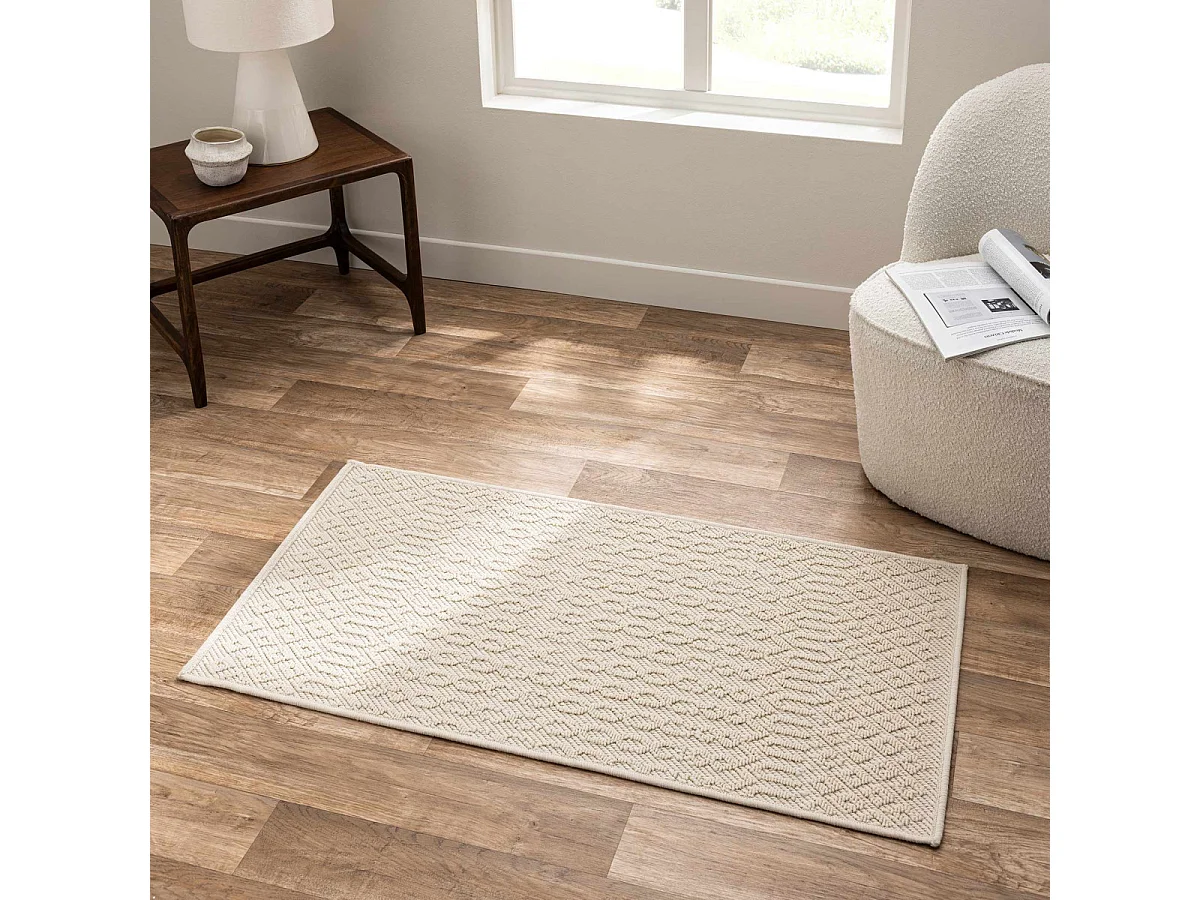Tapis Tissé en Relief "Sinata" 60x110cm Naturel