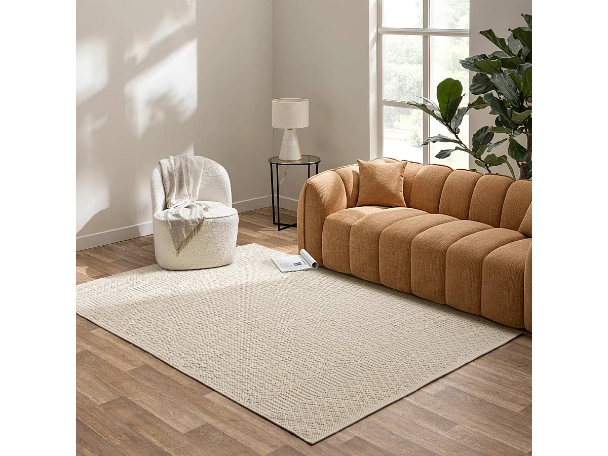 Tapis Tissé en Relief "Sinata" 160x230cm Naturel