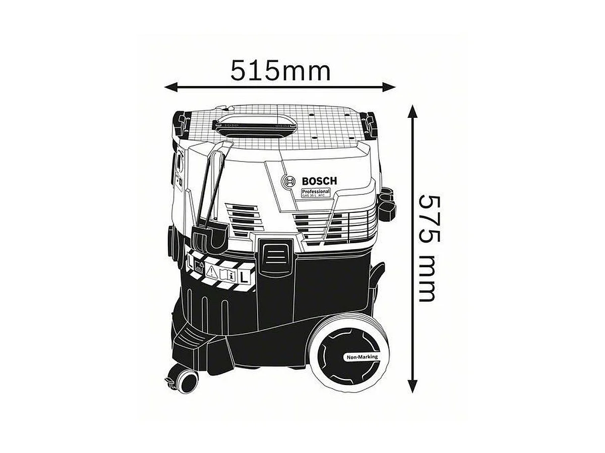 Bosch GAS 35 L AFC Professionele Nat- en Droogzuiger 1200W - 35L Tank, Klasse L