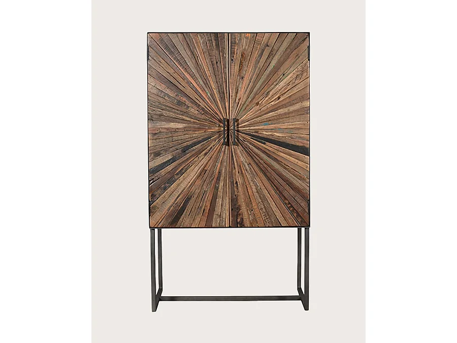 Mandala - Armoire en bois de manguier et métal