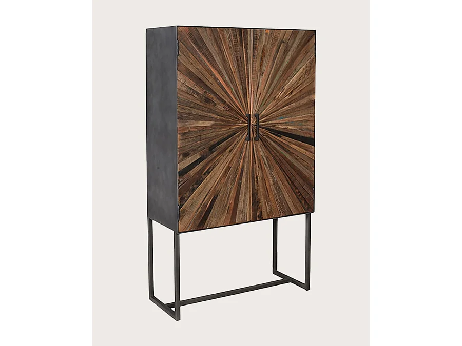 Mandala - Armoire en bois de manguier et métal