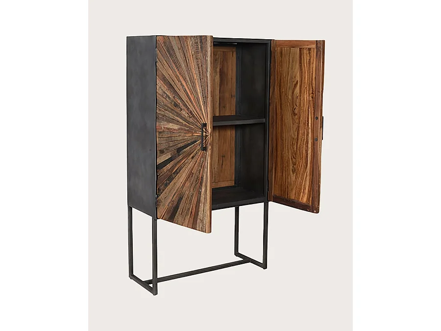 Mandala - Armoire en bois de manguier et métal