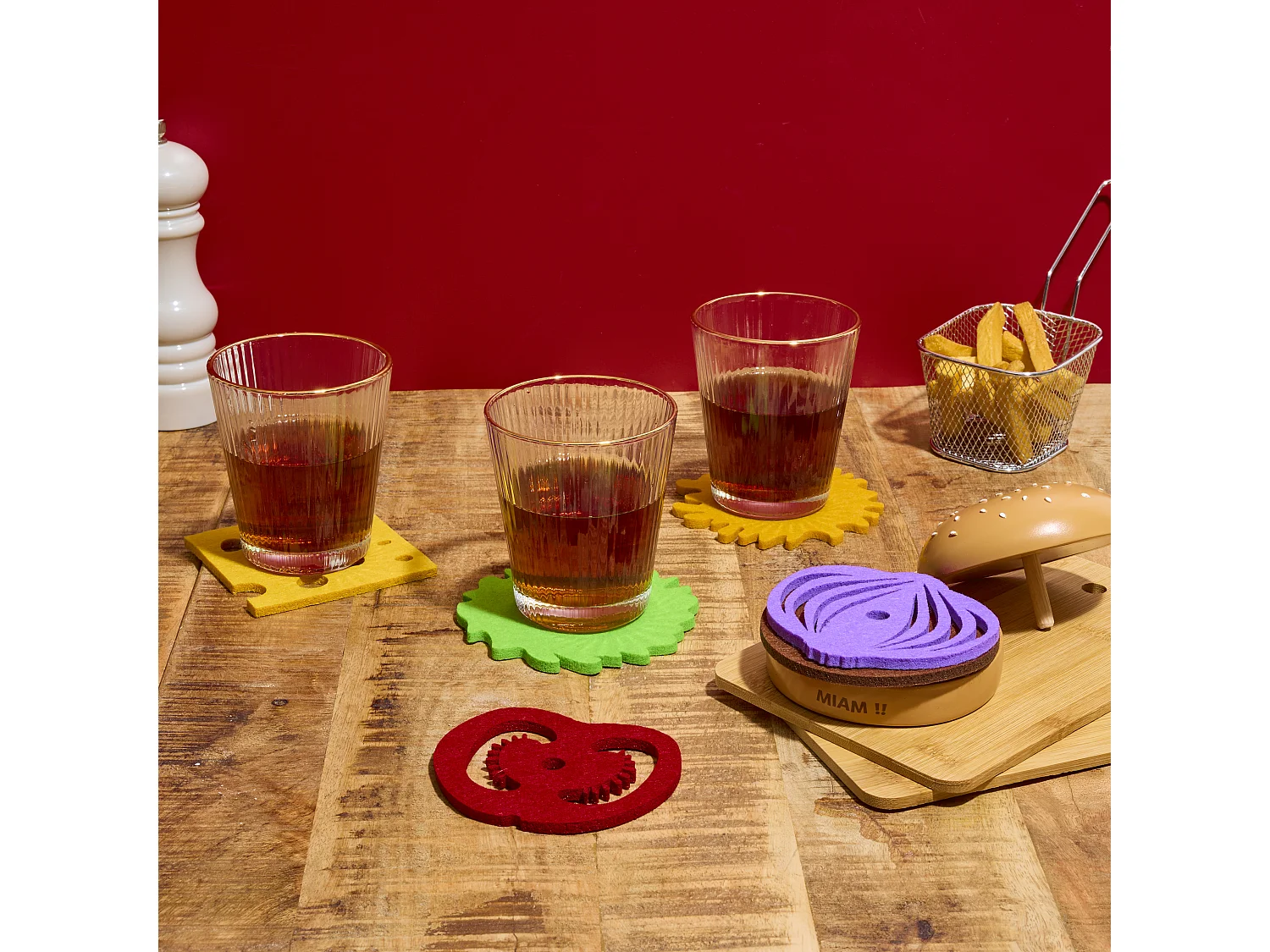 Lot de 6 Dessous de Verre - COOK CONCEPT - Empilables - Multicolores