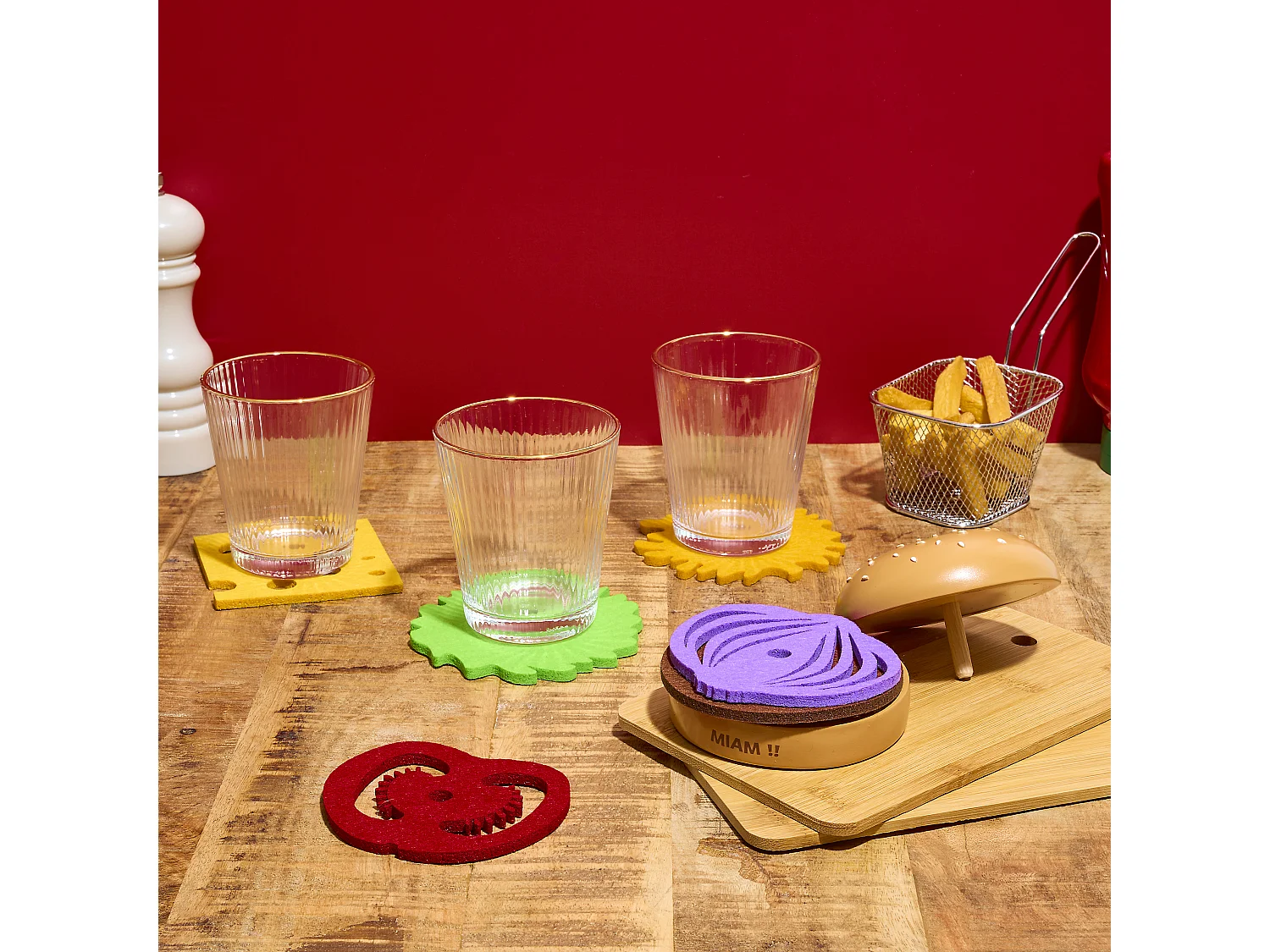 Lot de 6 Dessous de Verre - COOK CONCEPT - Empilables - Multicolores