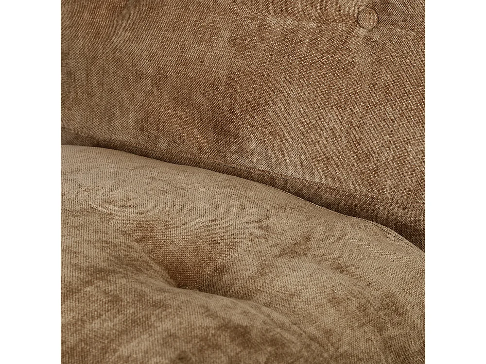 Basil - Fauteuil en tissu pieds chrome - Marron