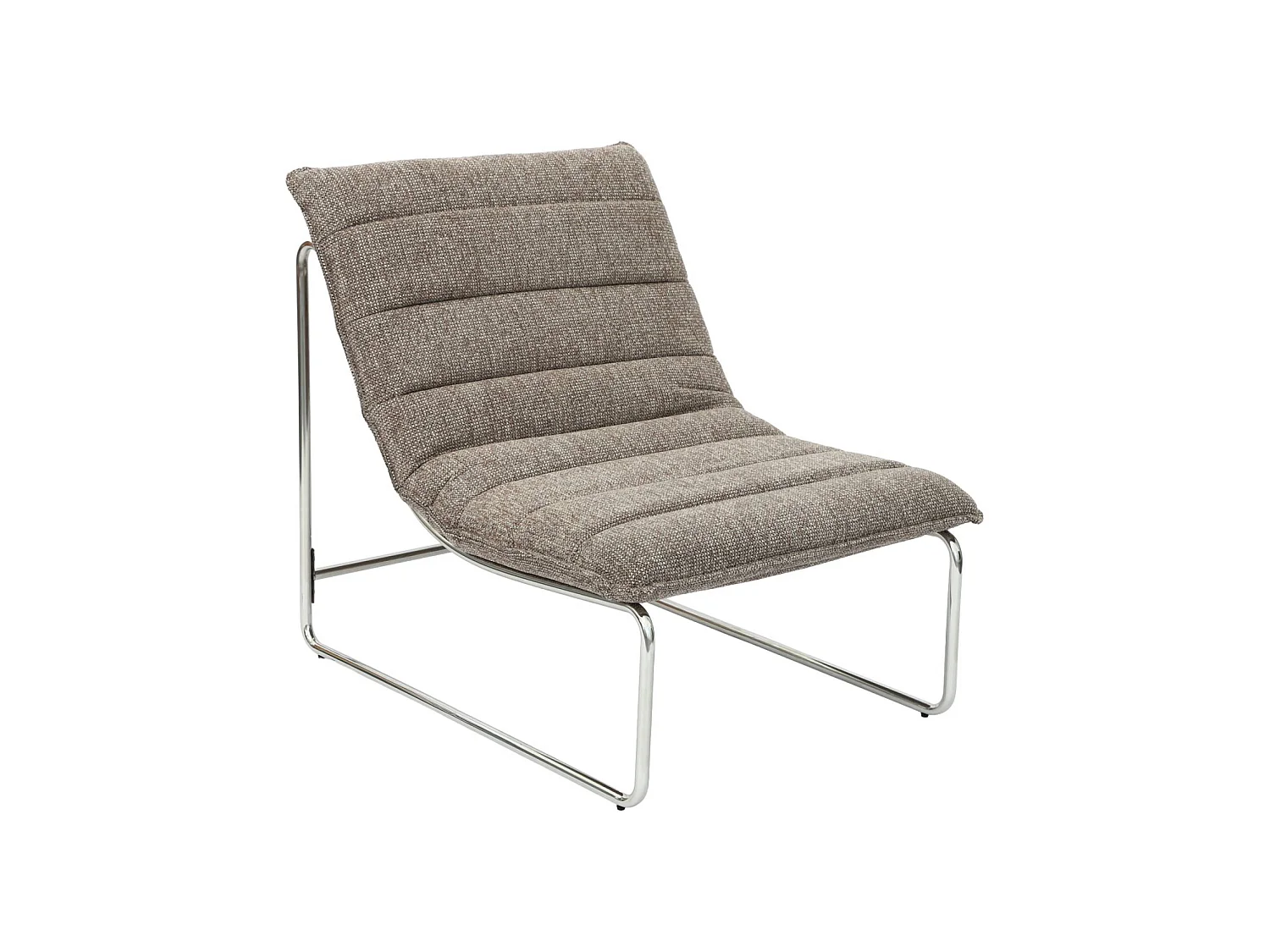 Fauteuil relax tissu chenille armature chromée taupe - Silver