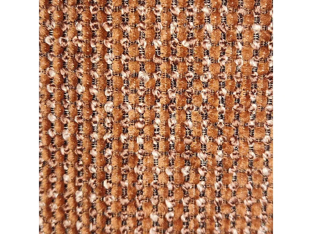 Fauteuil relax tissu chenille armature chromée terracotta - Silver
