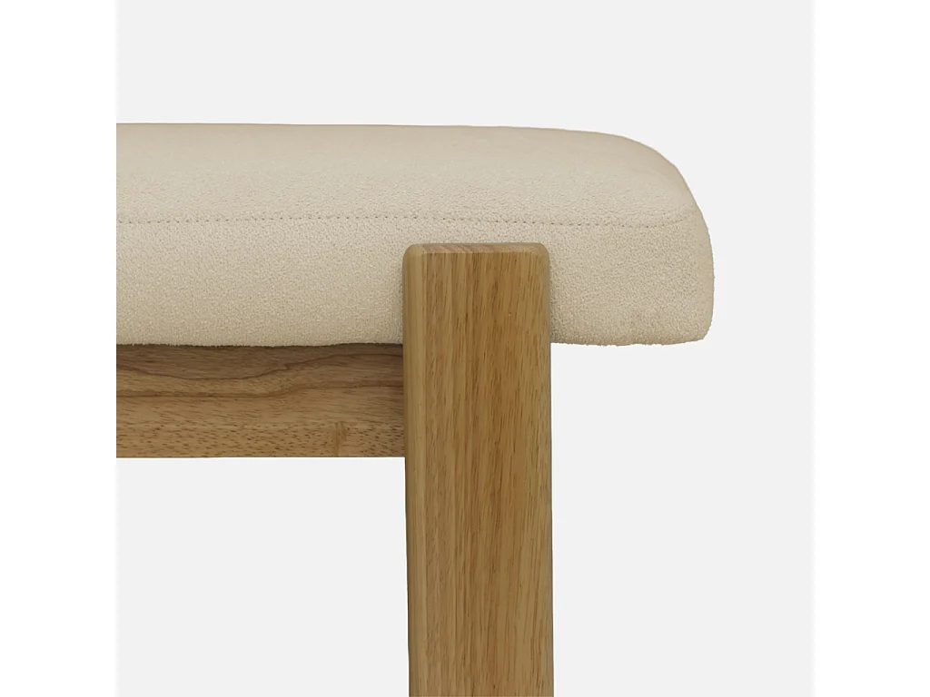 Panca, fondo letto in legno di hevea tinta naturale e tessuto strutturato, Noma, Marrone naturale,