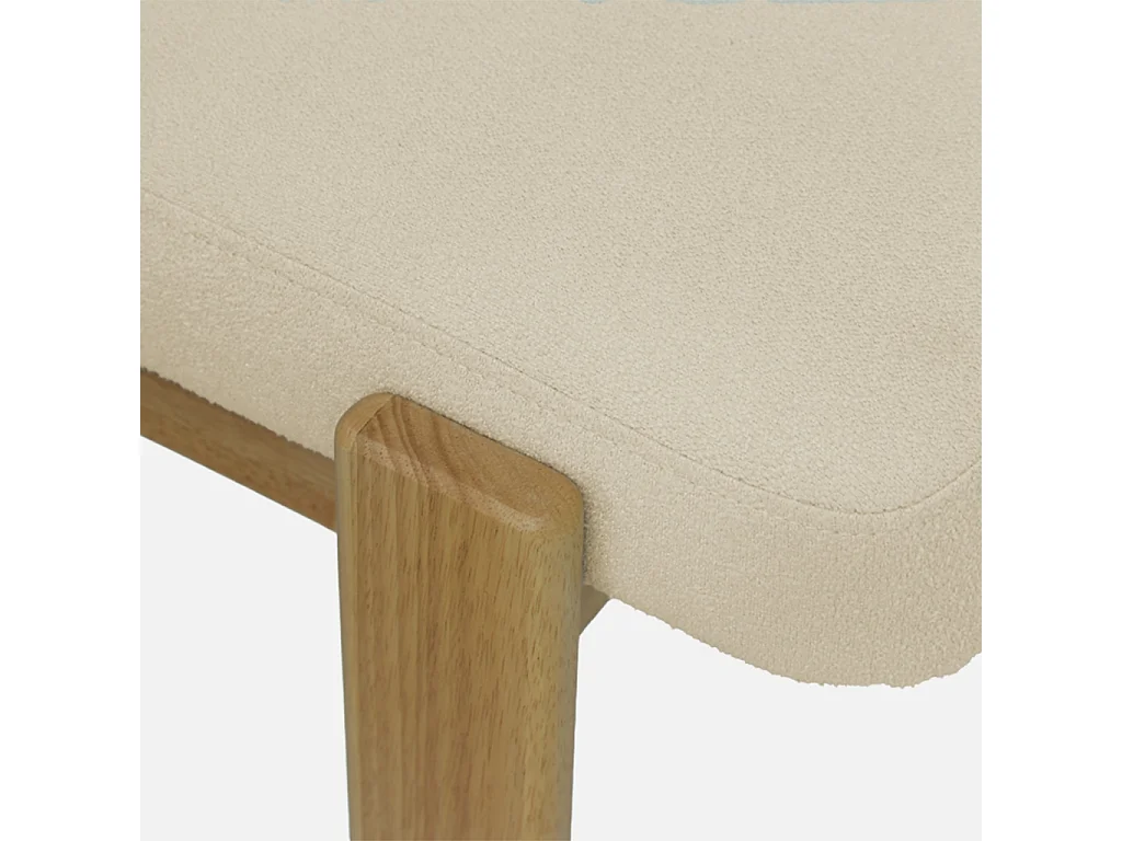Panca, fondo letto in legno di hevea tinta naturale e tessuto strutturato, Noma, Marrone naturale,