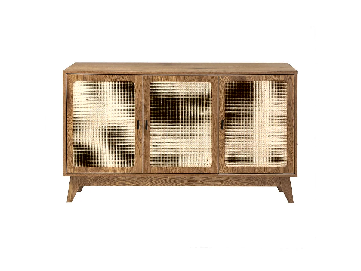 Buffet 3 portes cannage en rotin naturel L120 cm - ALIA