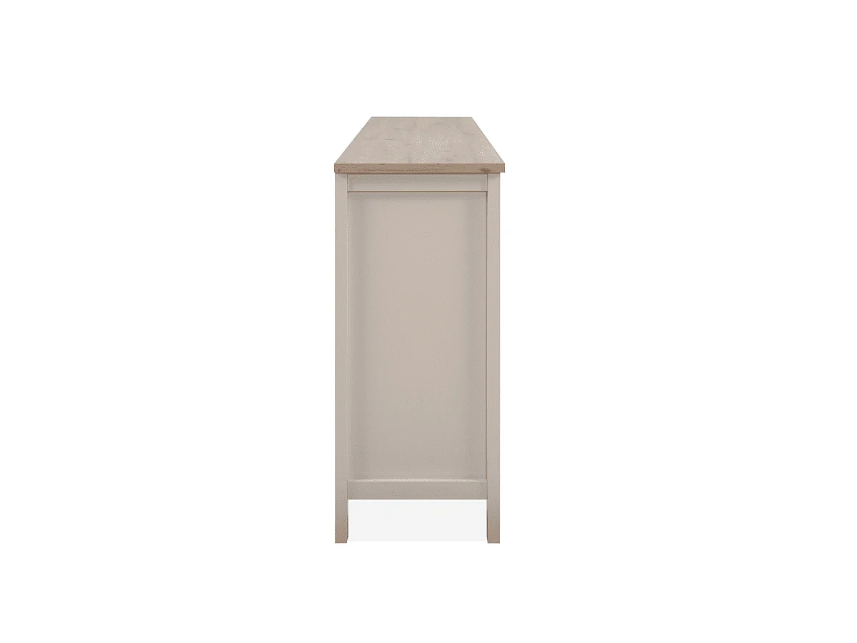 Credenza a 4 ante e 3 cassetti, effetto cashmere e rovere L180 cm - LUND
