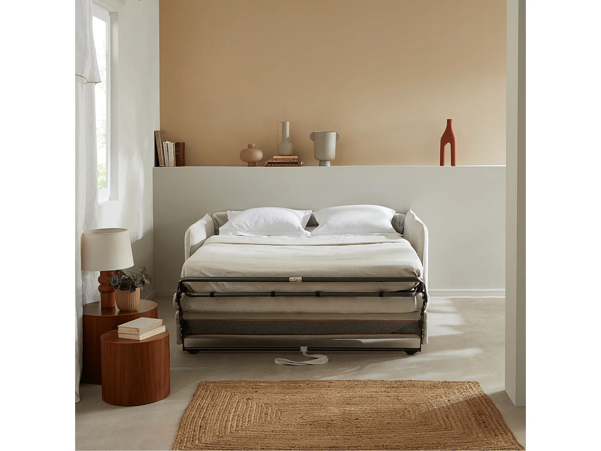 3-zits slaapbank met express-opening in stof L185 cm - MIKA