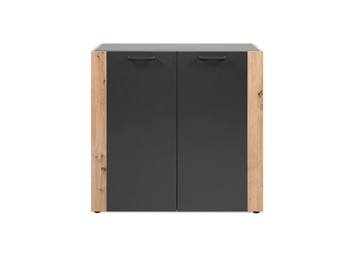 LUMA 2-door sideboard in grey and oak finish, 89 cm wide