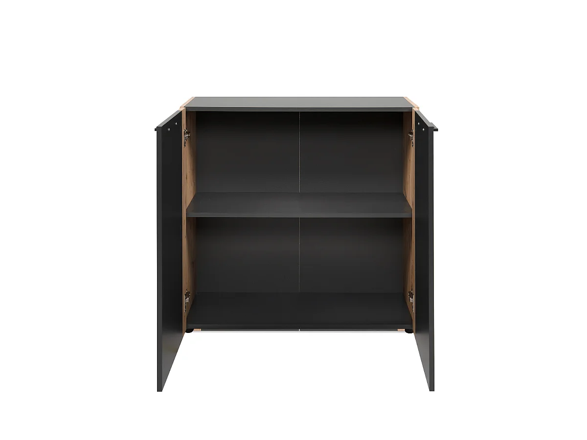 LUMA 2-door sideboard in grey and oak finish, 89 cm wide