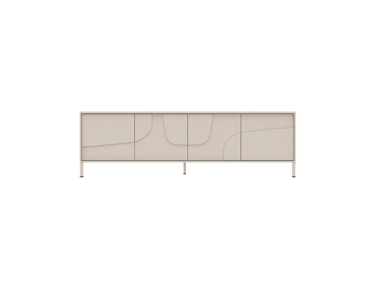 Mobile TV con 4 ante decorate colore cashmere L 205 cm - TERRA