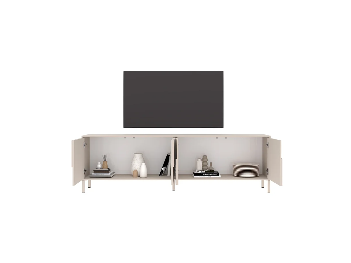 Mobile TV con 4 ante decorate colore cashmere L 205 cm - TERRA
