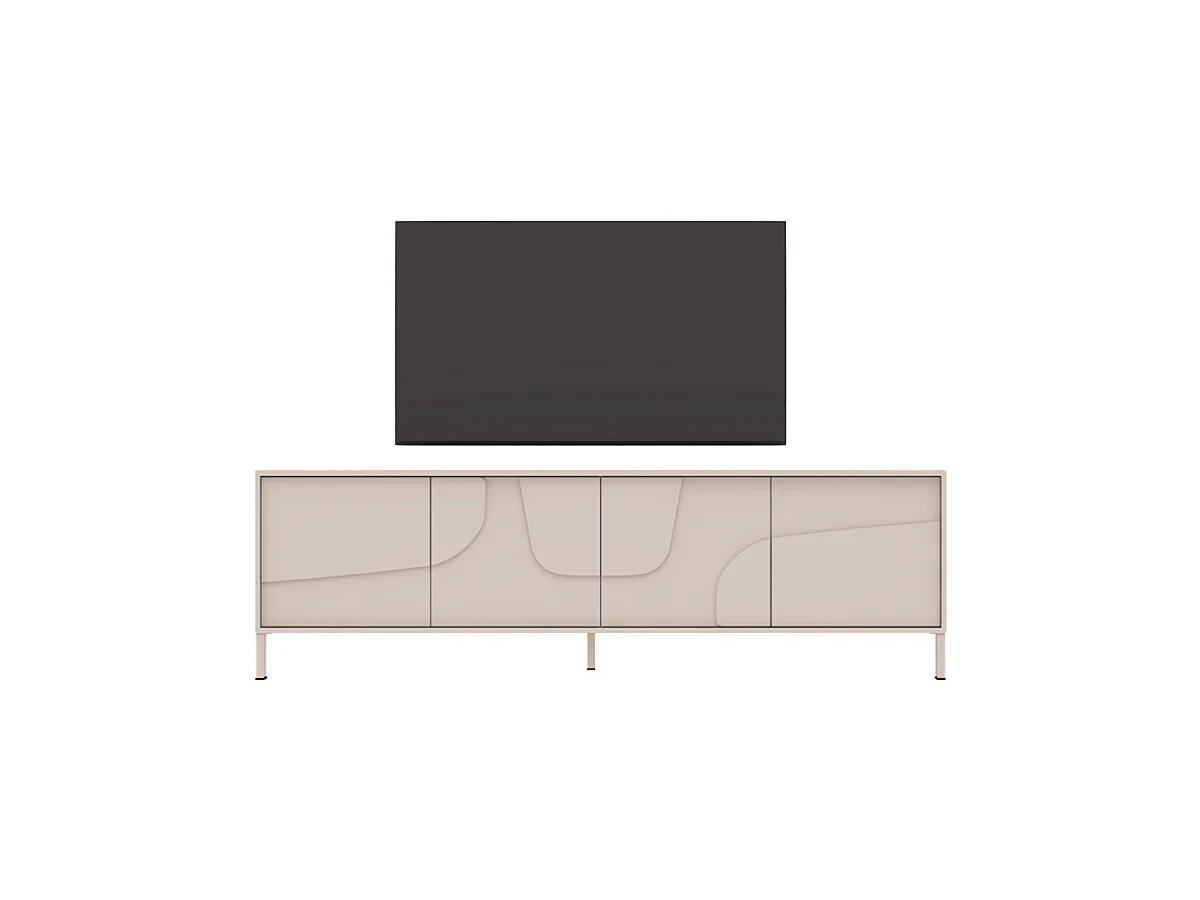 Mobile TV con 4 ante decorate colore cashmere L 205 cm - TERRA