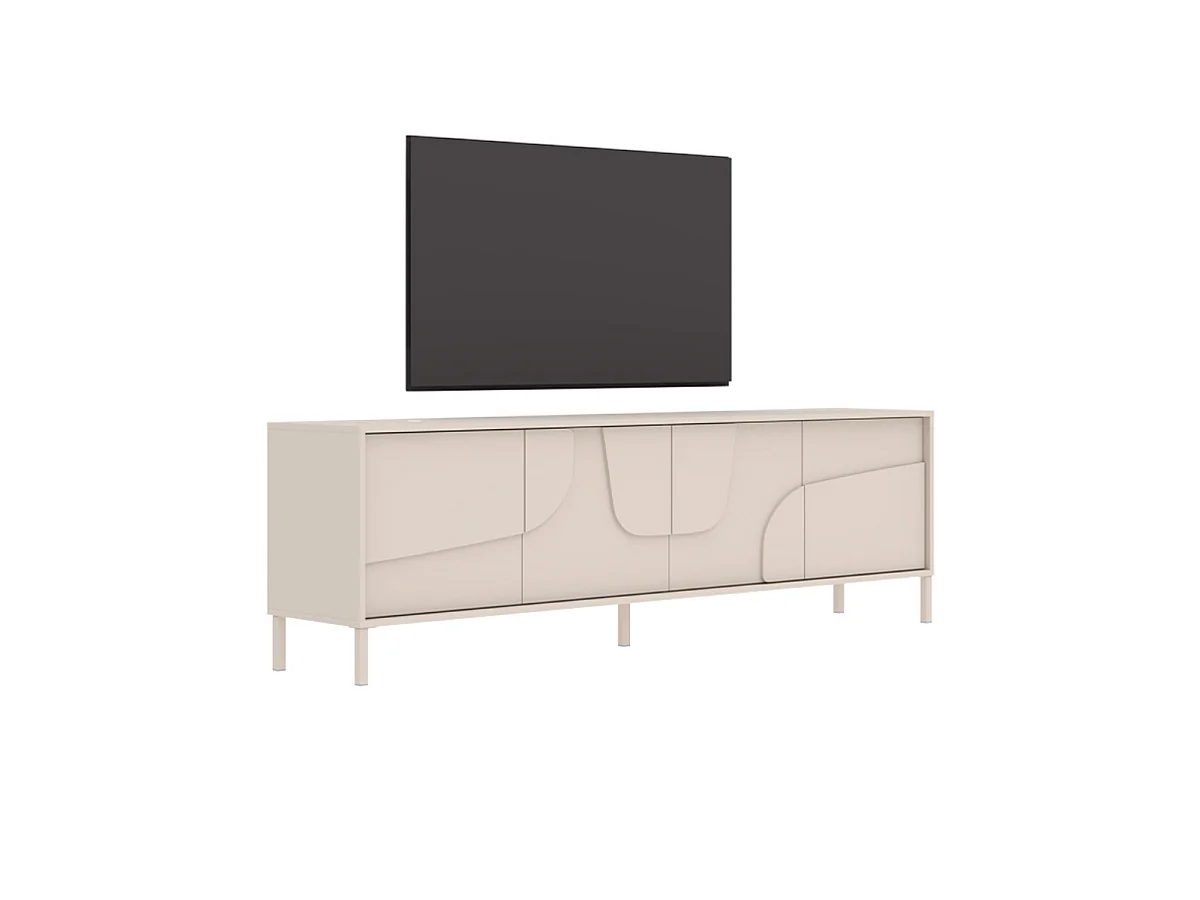 Mobile TV con 4 ante decorate colore cashmere L 205 cm - TERRA