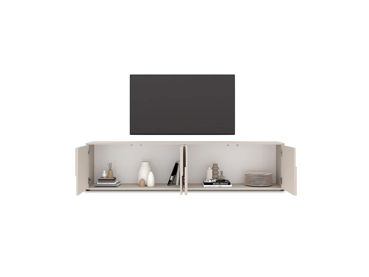 Mobile TV con 4 ante decorate colore cashmere L 205 cm - TERRA
