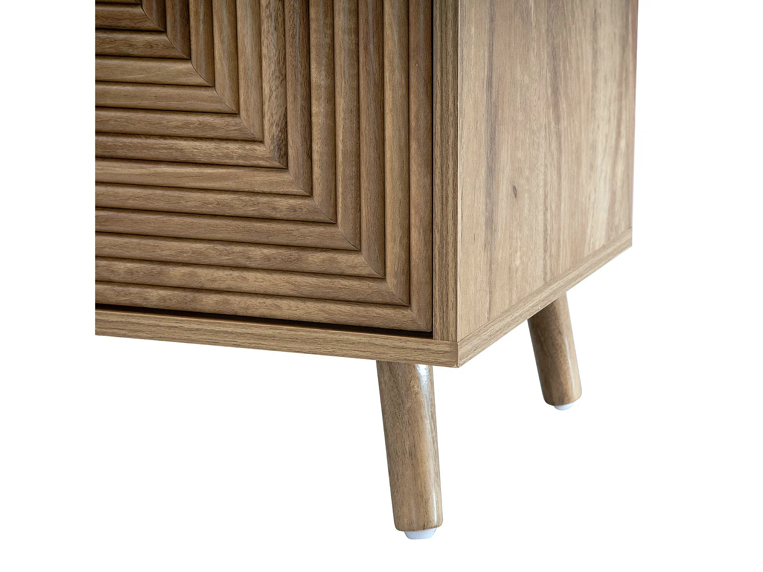 Buffet 4 portes façades lamellées L156 cm - EDEN