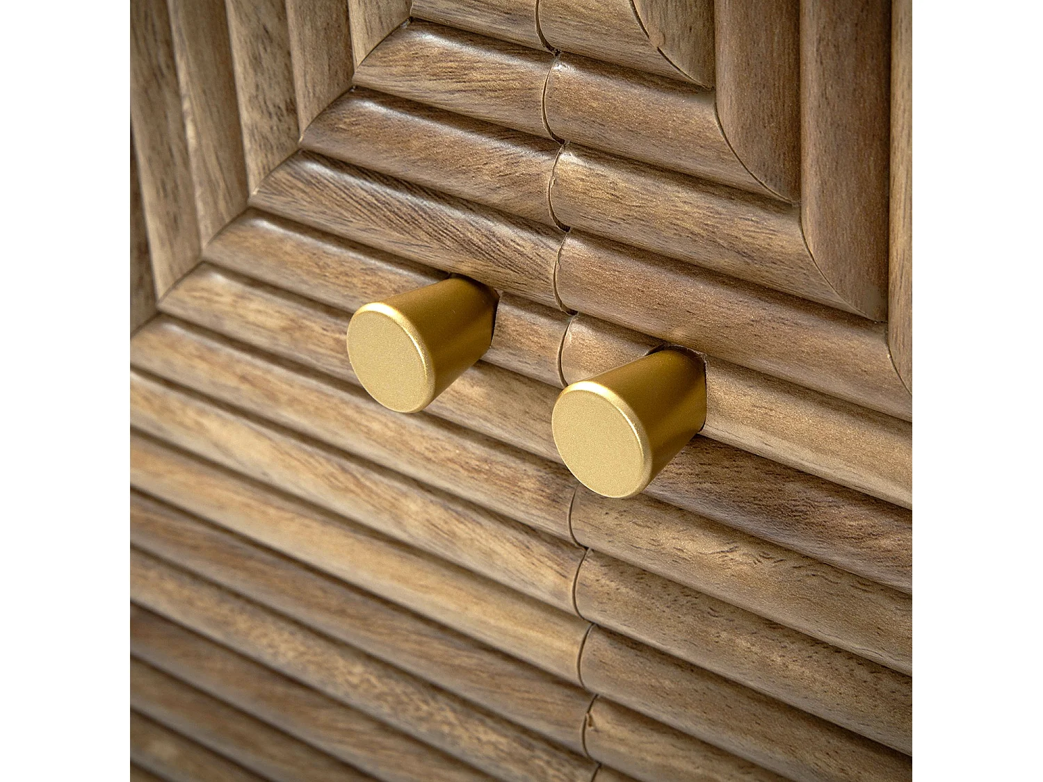 Buffet 4 portes façades lamellées L156 cm - EDEN