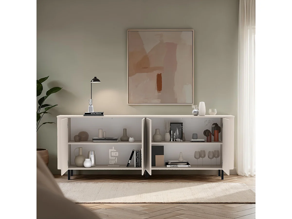 Madia Marini 4 ante cashmere 230x43x85 cm con apertura push pull