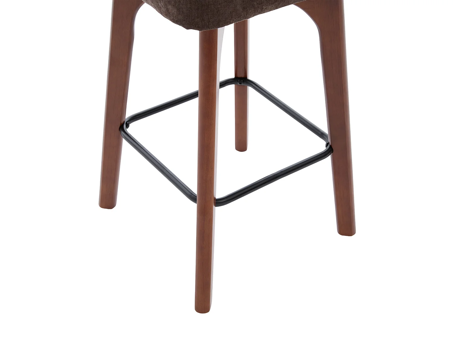 Lot de 2 tabourets de bar pivotants avec dossier cannage assise chenille et pieds bois