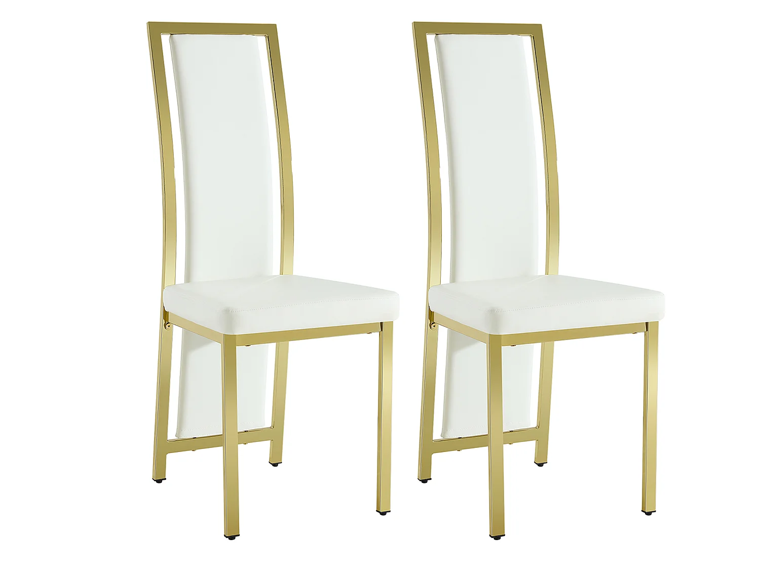 Eetkamerstoelen als set van 2 of 4 met hoge rugleuning en metalen frame