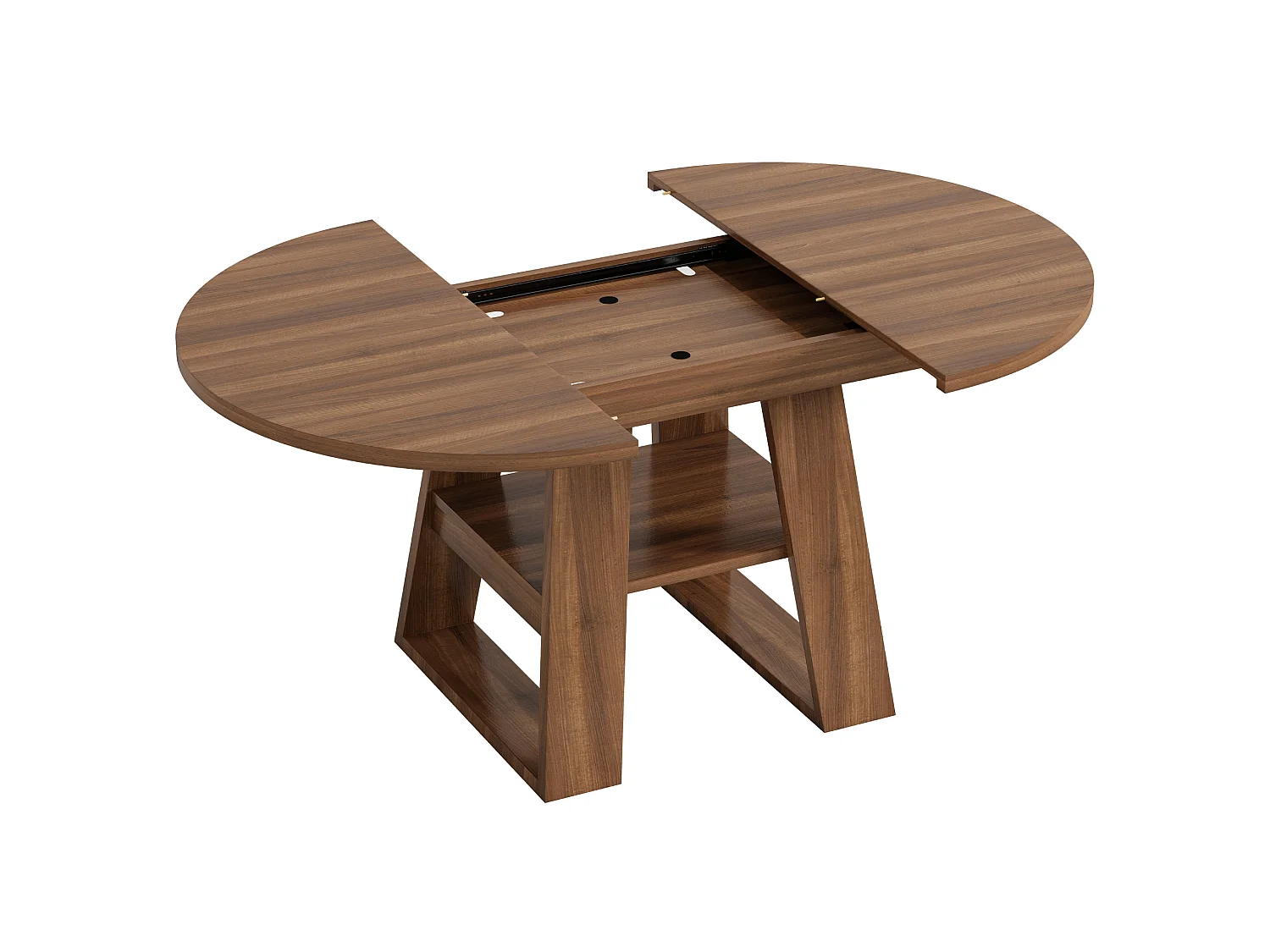 Tavolo da pranzo allungabile da rotondo a ovale con ripiano per 4 a 6 persone 110 a 150 cm