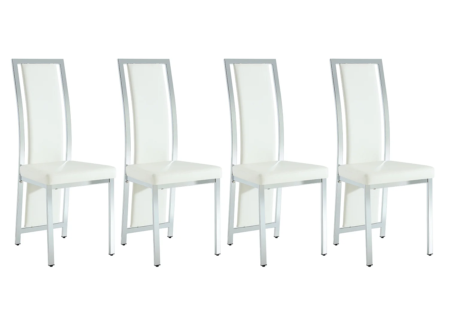 Chaises de salle à manger par lot de 2 ou 4 avec haut dossier et cadre en métal