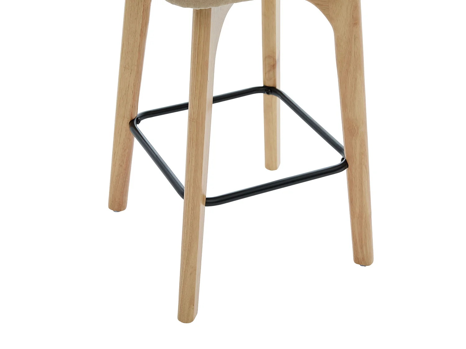 Lot de 2 tabourets de bar pivotants avec dossier cannage assise chenille et pieds bois