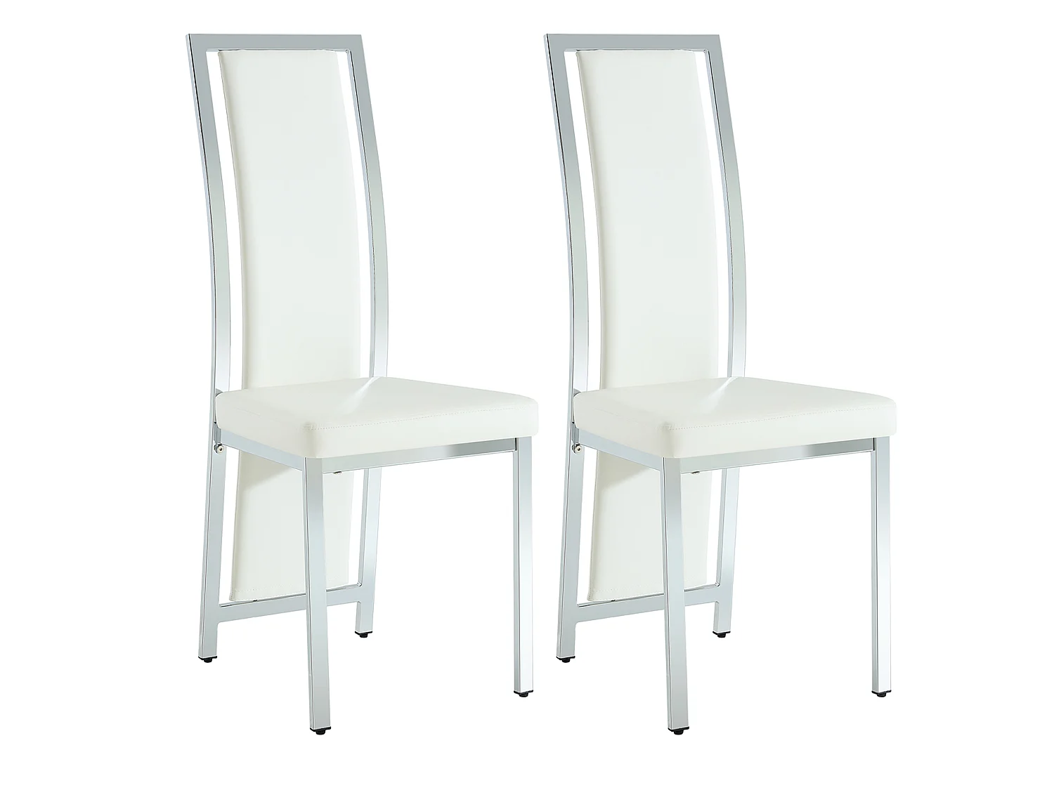 Eetkamerstoelen als set van 2 of 4 met hoge rugleuning en metalen frame