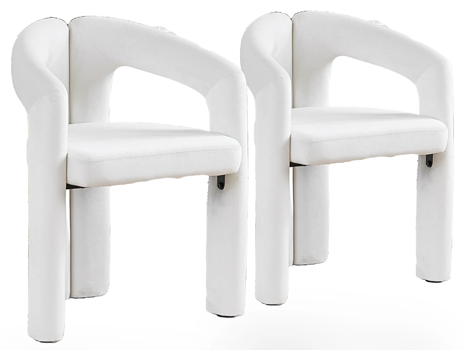 Set van 2 gestoffeerde eetkamerstoelen met omsluitende rugleuning en geïntegreerde armleuningen