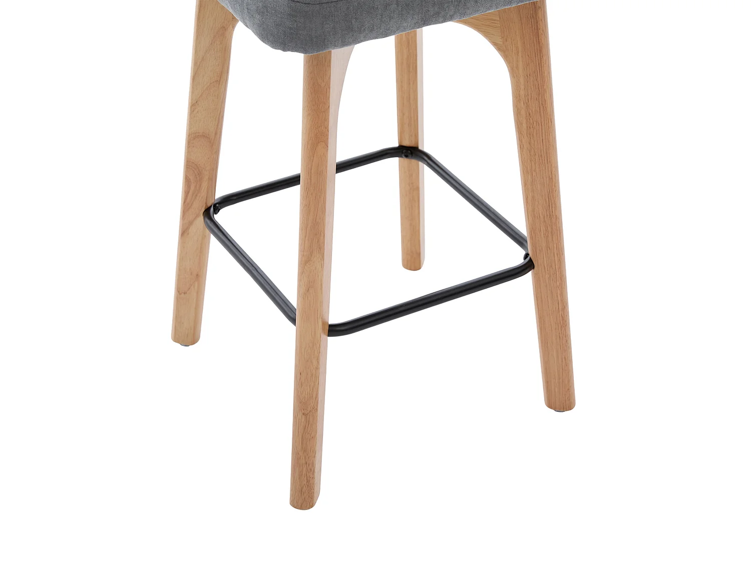 Lot de 2 tabourets de bar pivotants avec dossier cannage assise chenille et pieds bois
